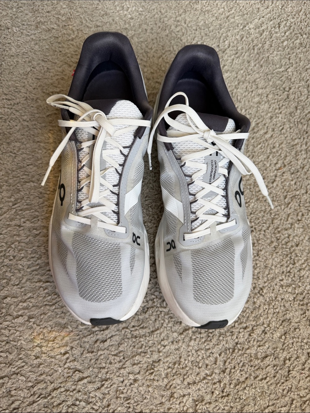 On Running White & Light Gray Performance Running Shoes - Picture 3 of 9